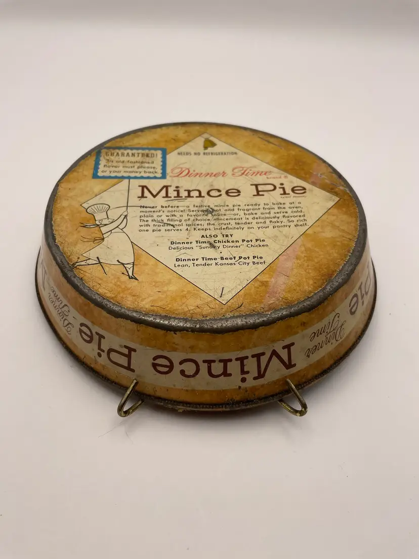 Vintage/Antique, Metal/Tin Mince Pie Container from “Dinner Time” with Wall Hanger