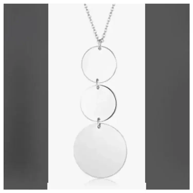 🔴 3 for $15 Silver Pendant Long Statement Fashion Jewelry Necklace