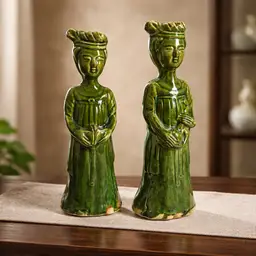 Sancai Glazed Figurines Styled to Look Like Ancient Chinese Tomb Figure