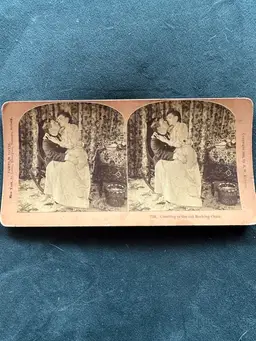 1893 “Courting In The Old Rocking Chair” Sterograph/Stereoview Card