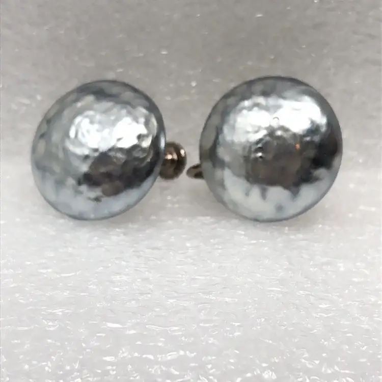 Vintage Miriam Haskell Baroque Pearl Clip Screw Back Earrings Vintage Signed