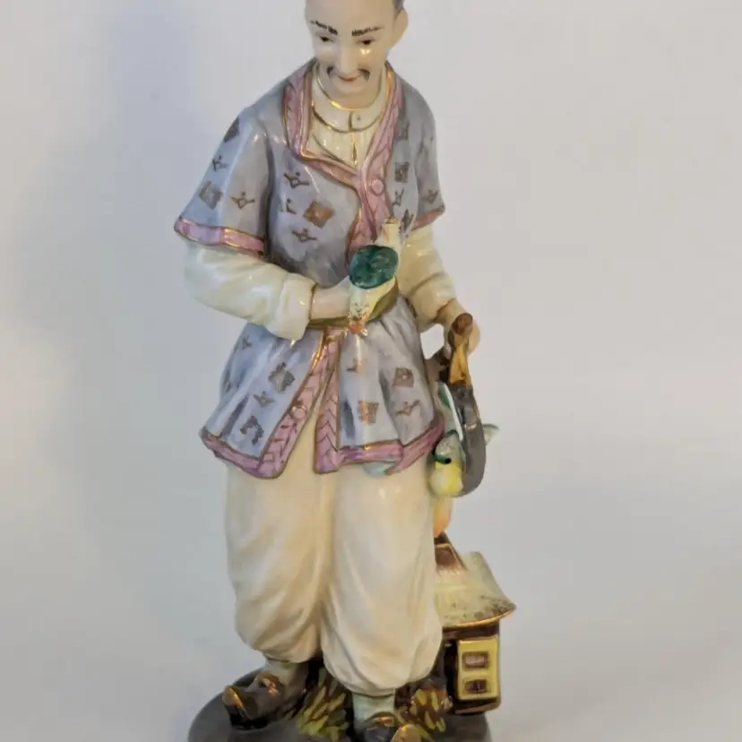 Vintage Andrea by Sadek Japanese Porcelain Figurine Man with Birds