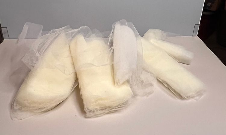 Vintage Rolls Of Very Fine Mesh 6” Ivory Tulle Fabric For Wedding Prom Gown