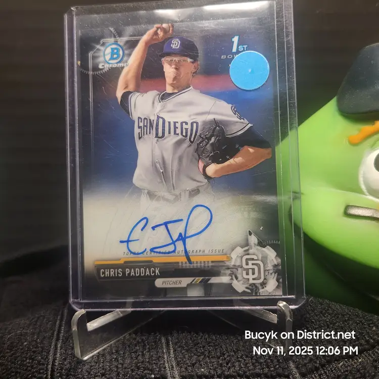 2017 Bowman Chrome Auto - Chris Paddack San Diego Padres