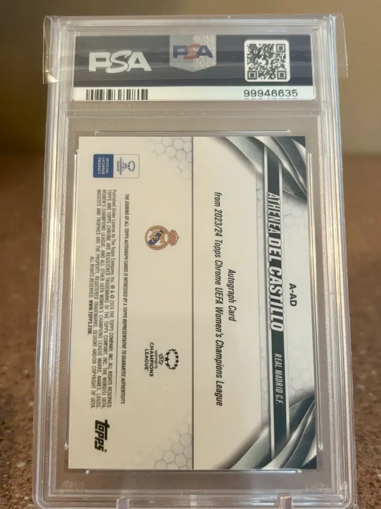Athenea Del Castillo 2023-24 Topps Chrome Red Auto 1/5 PSA 10/10 Real Madrid Spain