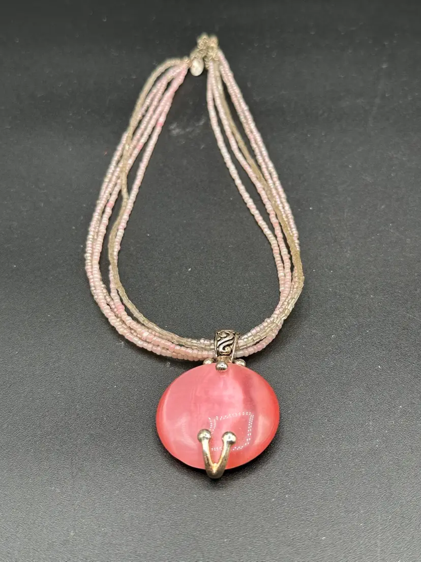 Beautiful Premier Jewelry PINK Cat's Eye Beaded Rose Quartz Necklace