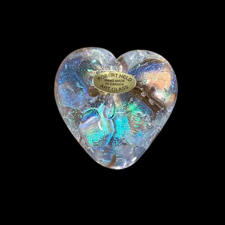 Robert Held Glass heart paperweight