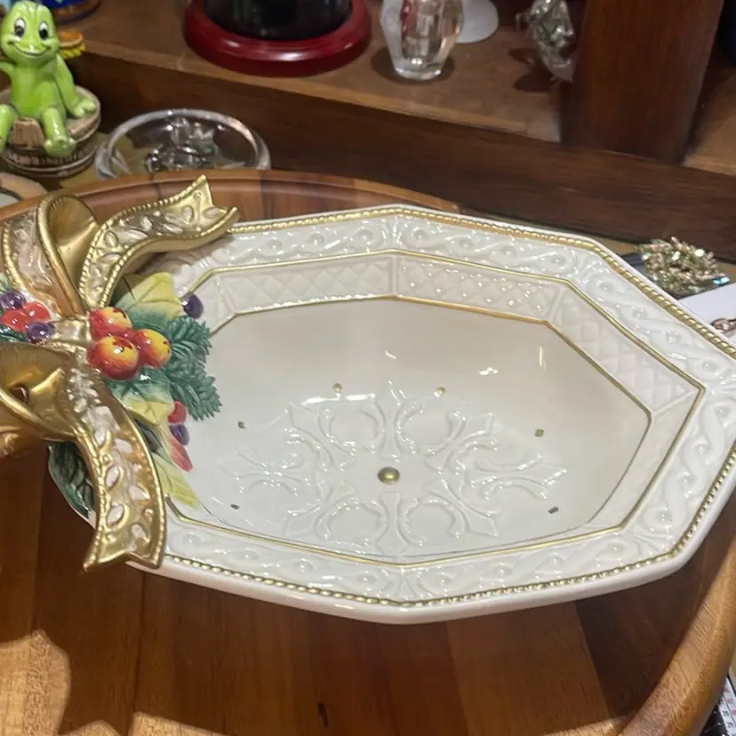 Fitz And Floyd 10” Christmas Oval Bowl