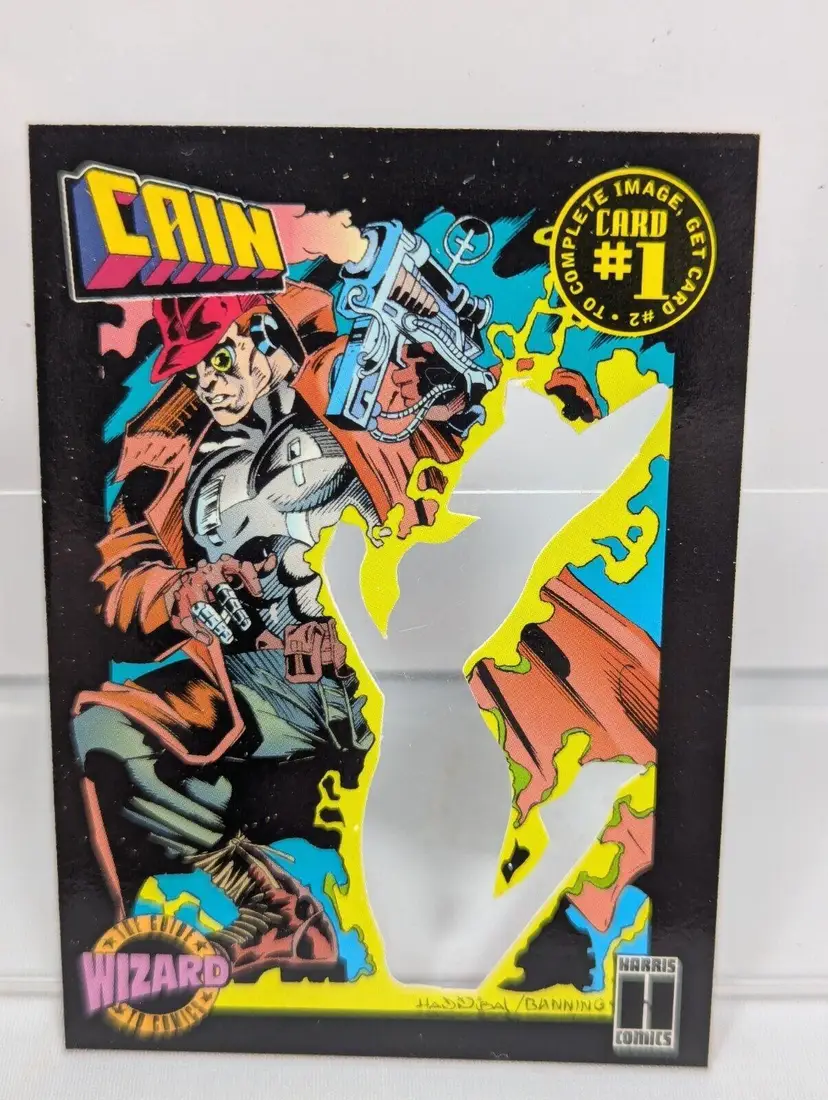 CAIN Decryptor Card #1 1993 Wizard Cards Harris Comics Diecut