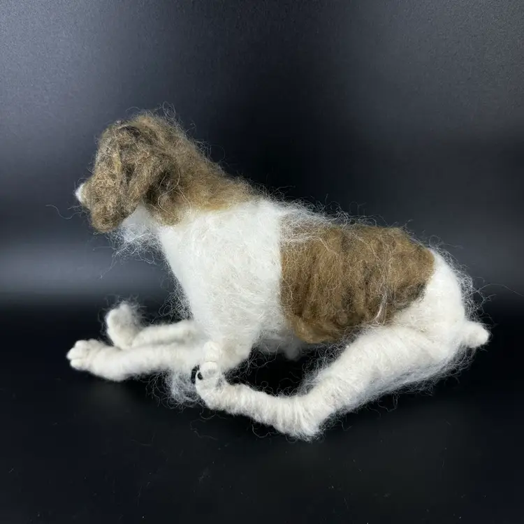 Wool Felted Dog Statue