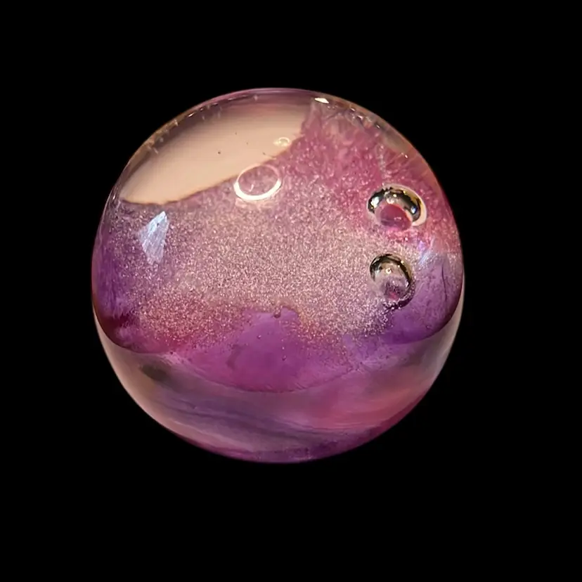 08. Caithness Sirocco Scotland Paperweight GLASS Pink Purple Signed Numbered 70111
