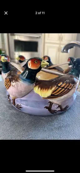 Vintage pheasant Bowl
Planter. Made in Japan
