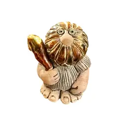 RARE Rinconada Uruguay Caveman Figurine • Signed Art Pottery •OOAK Vintage Handcrafted Sculpture • No Chips or Cracks