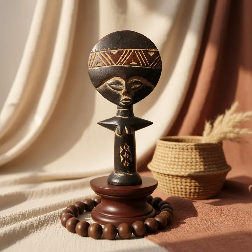 Akuaba Fertility Doll, Handmade in Ghana, 9.5" Tall