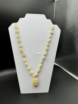 Carved Alabaster Beaded Necklace