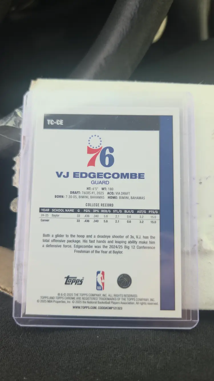 Philadelphia 76ers vj edgecombe
