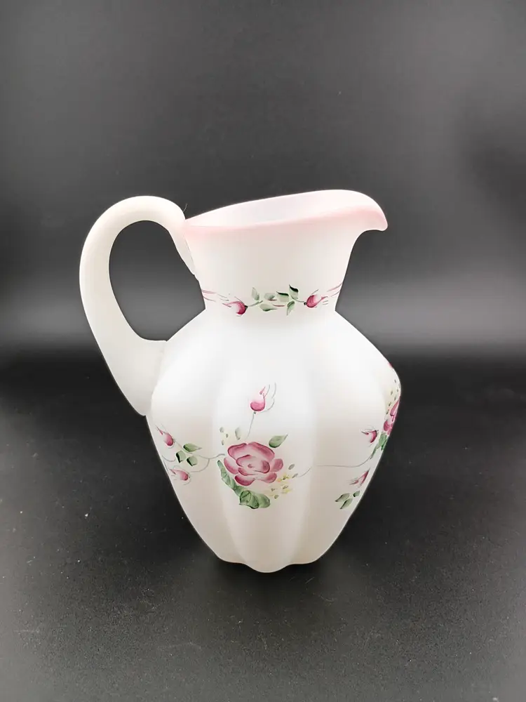 Fenton "rose garden" satin pitcher