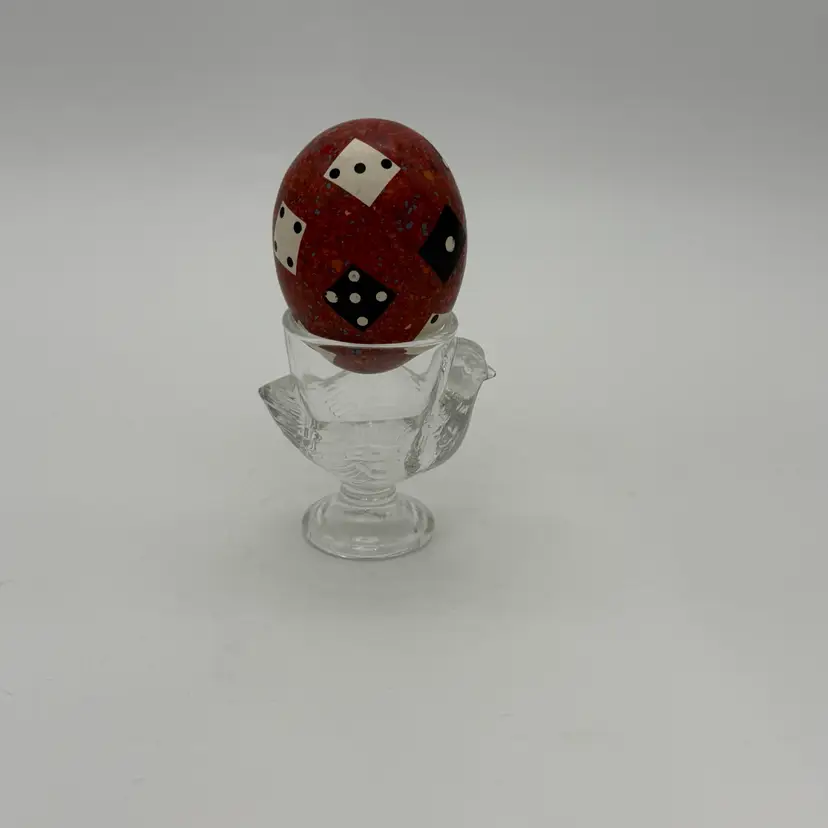 Vintage Arc Footed Chicken Egg Cup /Holder #2 Glass Made In France