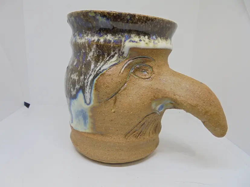 Studio Pottery Face Mug/Pot Signed