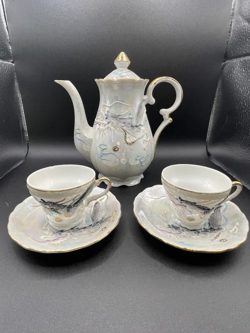 Vintage Moriage Dragonware Tea Set