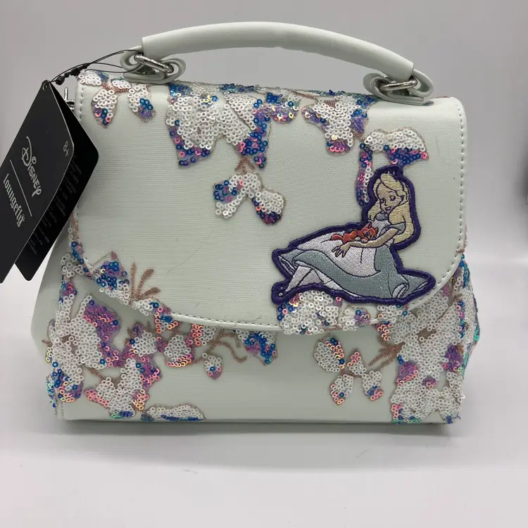 Alice Floral Sequin Loungefly Handbag NWT