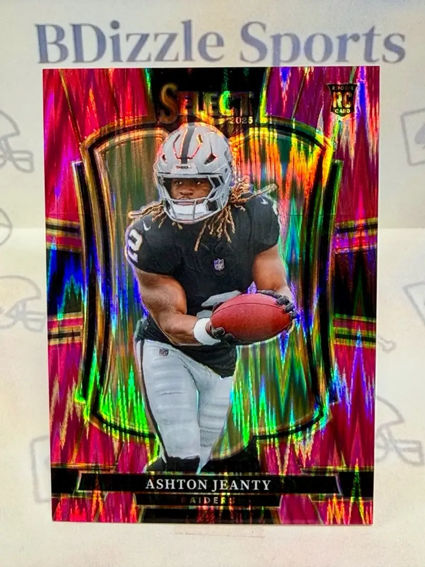 2025 Panini Select Ashton Jeanty Pink Prizm Shock #104 RC