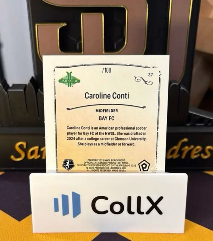 Caroline Conti, 2025 Parkside Beachwood Caramels - Blue /100, Bay FC