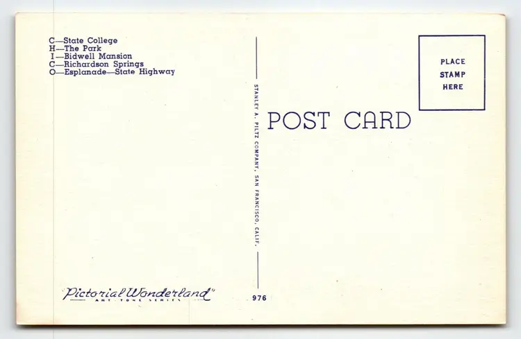 Greetings From Chico California Large Letter Postcard Linen Original Unposted