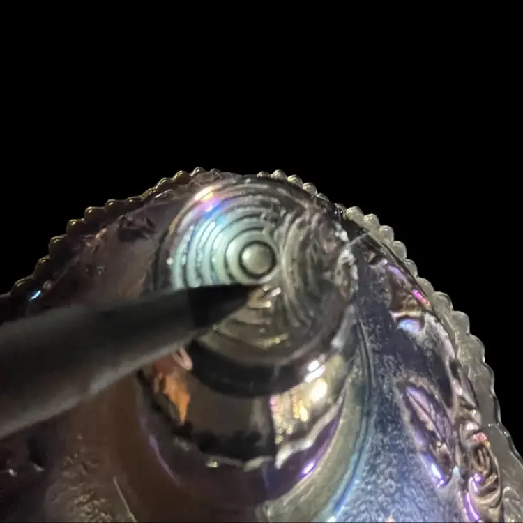 Vintage Indiana Carnival Glass Imperial Rose Amethyst Covered Dome Butter Dish- As Is