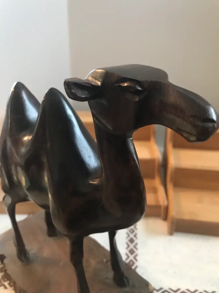carved ironwood wooden camel