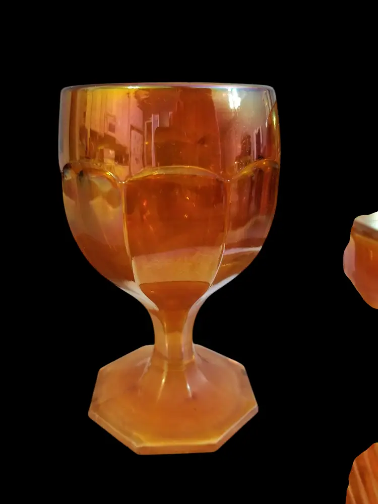 Vintage Carnival Glass Tumbler & Goblets