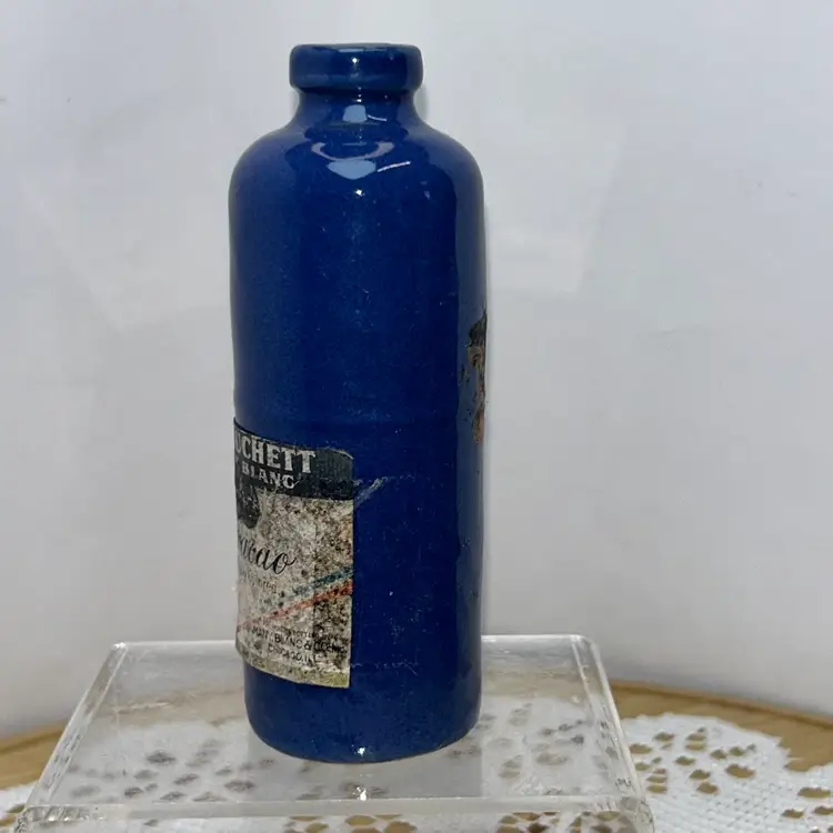 Vintage Boucher Blue Curaçao Mini Bottle 1/8 Pint -Empty