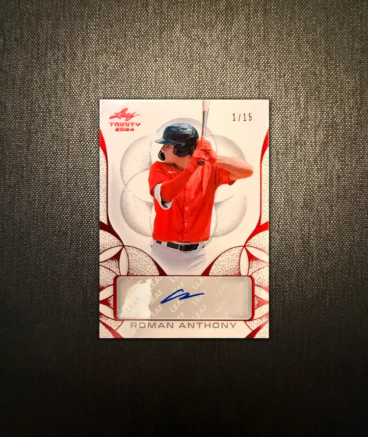 CS4 - Auc-11 / Roman Anthony - 2024 Leaf Trinity - Autograph - White/Red - 1/15 / #BA-RA1