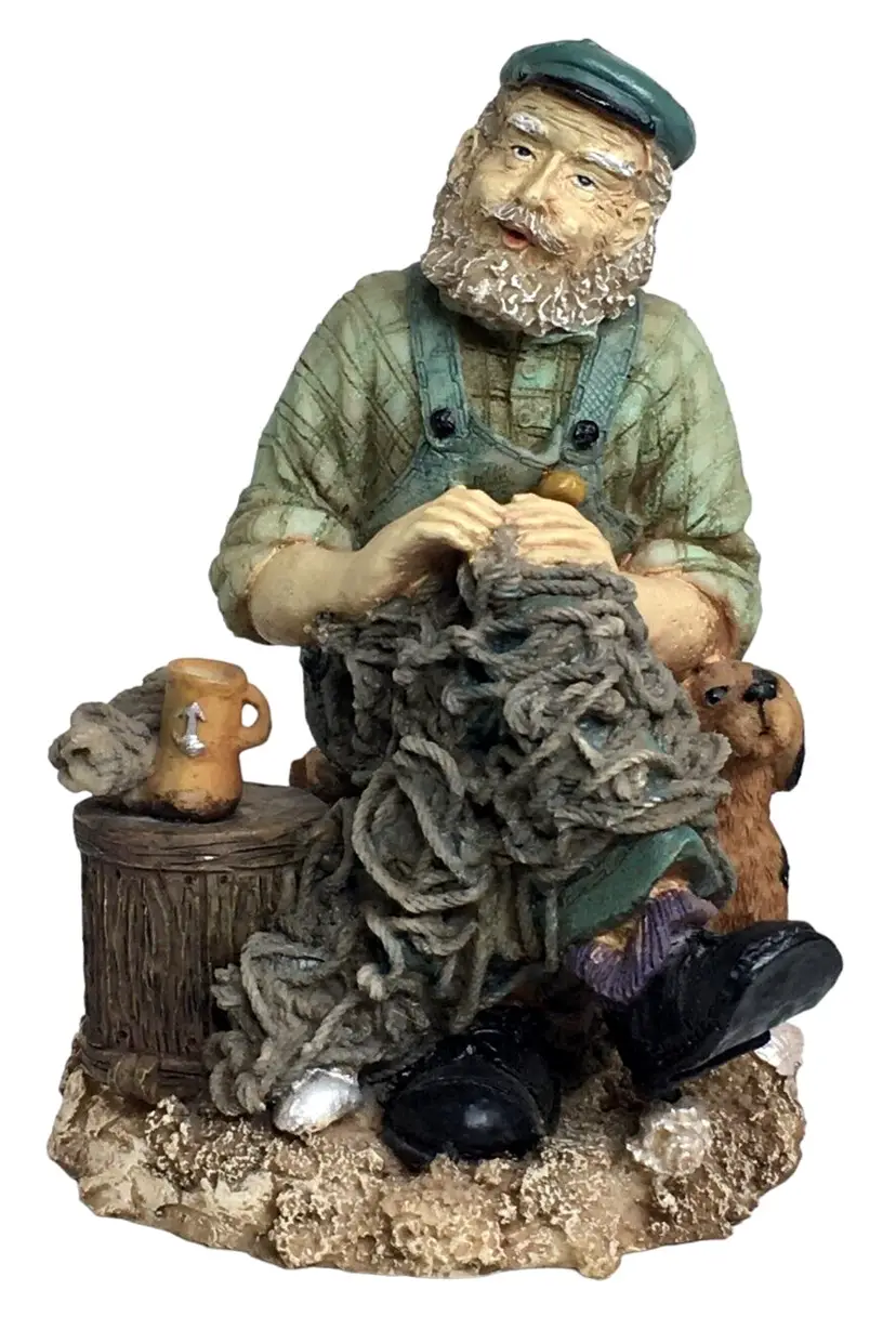 Old Salts Figure Mending Nets 1995 Beachcombers Intl. Nautical 7"