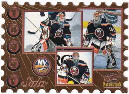 1997-98 Revolution Return to Sender Die-Cuts #12 Tommy Salo New York Islanders Hockey Card