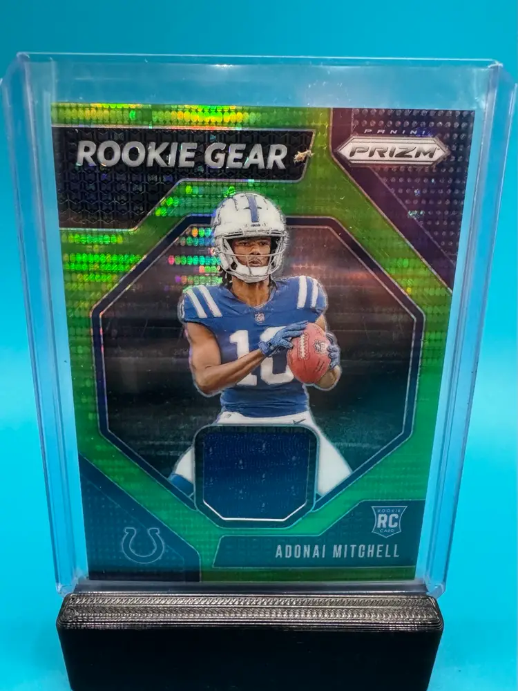 Adonai Mitchell Prizm Rookie Gear Neon Green Pulsar RC Indianapolis Colts