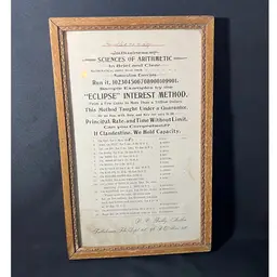VTG Framed Business Sciences of Arithmetic “Eclipse” Interest Method