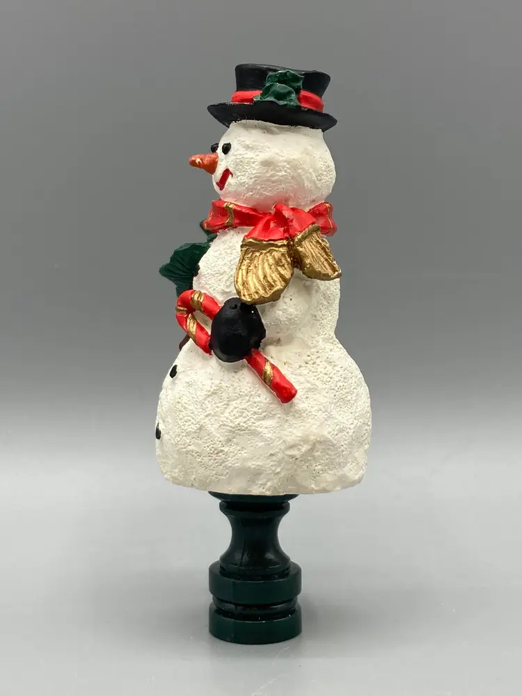Vintage Holiday Snowman Lamp Finial