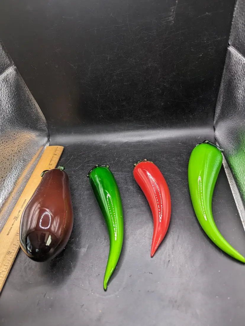 Colorful Glass Vegetable Ornaments Set Of 4