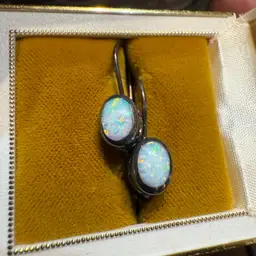 Sterling Silver And Opal Earrings