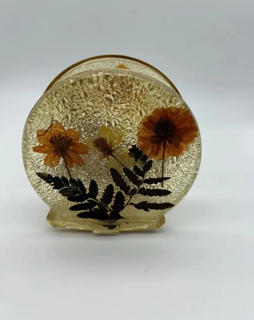 Design Gifts LUCITE Acrylic FLOWERS MCM Napkin HOLDER USA VTG 60s