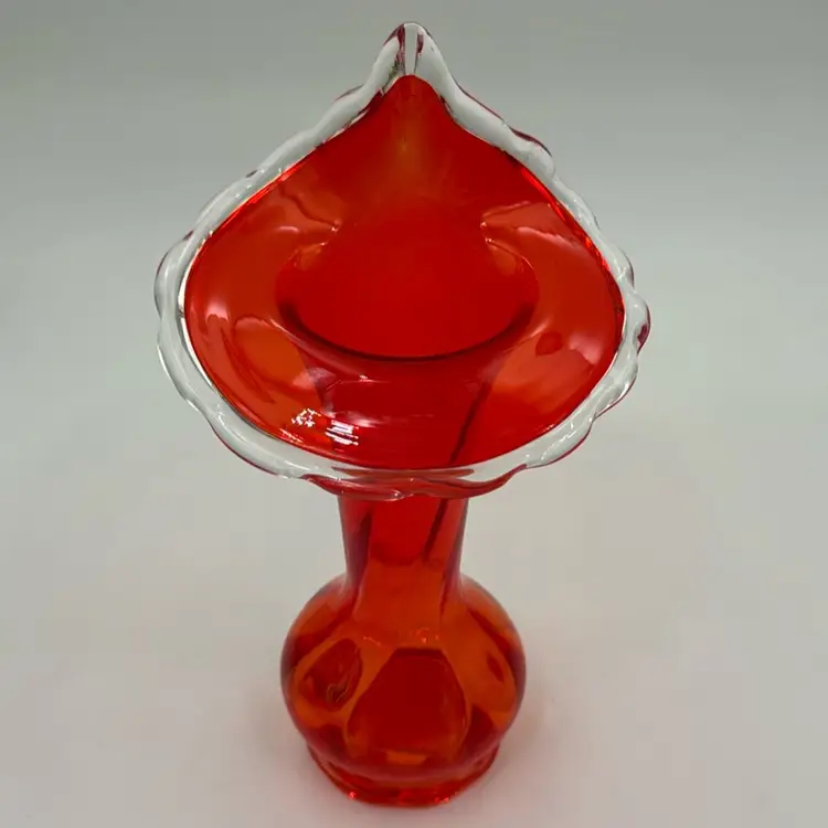 Vintage Red Orange glass jack in the pulpit handblown base