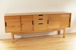 MID CENTURY MODERN Waterfall SIDEBOARD / CREDENZA