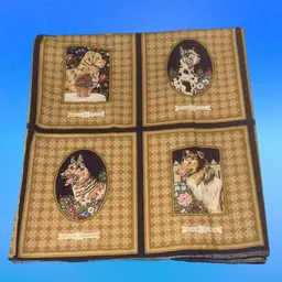 Adorable Dog Portrait Pattern Fabric, 44” x 35”