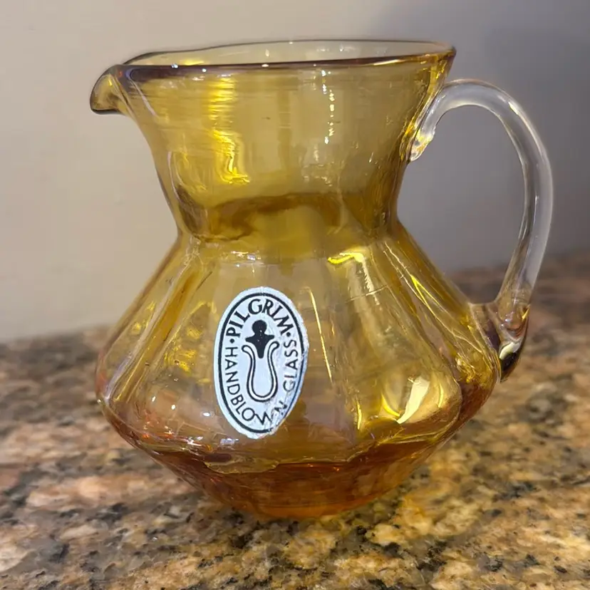 Pilgrim 4” Amber Glass Pitcher