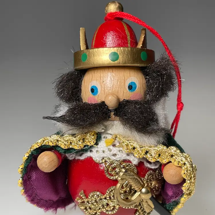 Steinbach King Wooden Christmas Ornament Germany Vintage 3.25"
