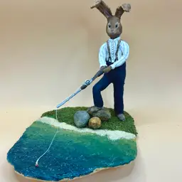 Made By Me Spun Cotton Bunny Fishing