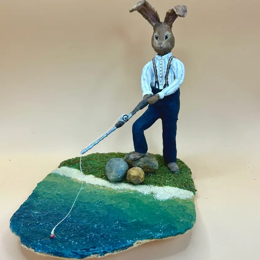 9. Spun Cotton Bunny Fishing