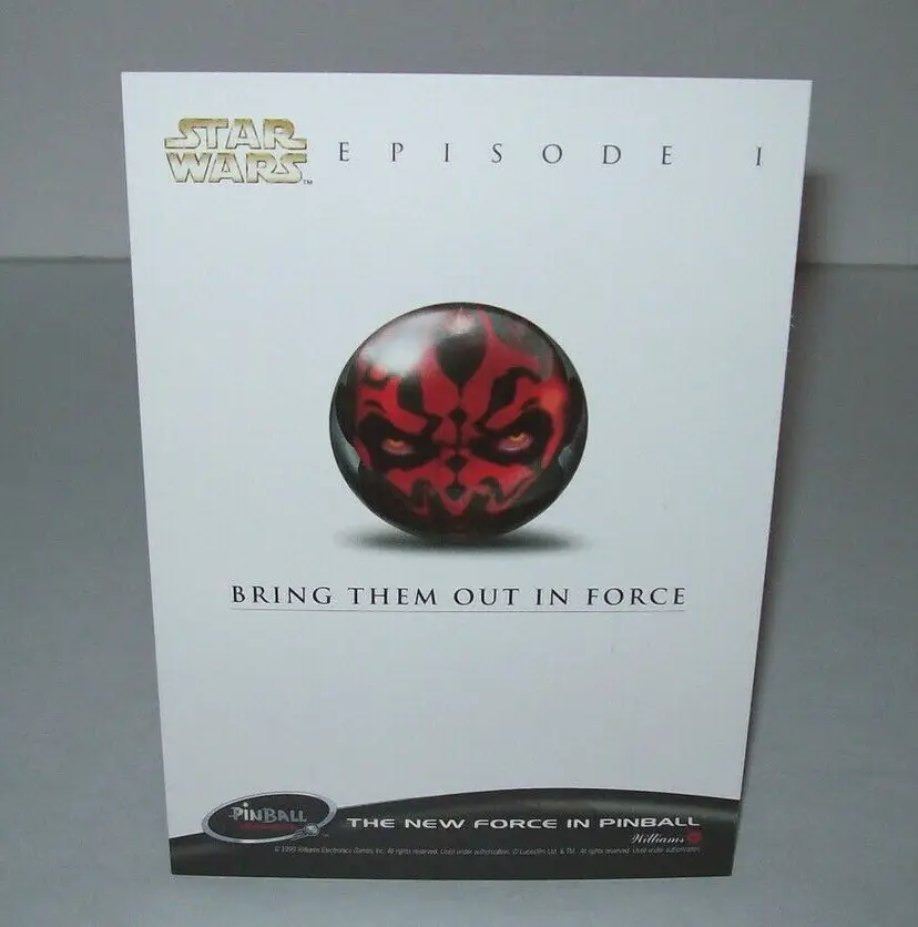 Star Wars Episode I Pinball POSTCARD Original  Darth Maul Promo 1999