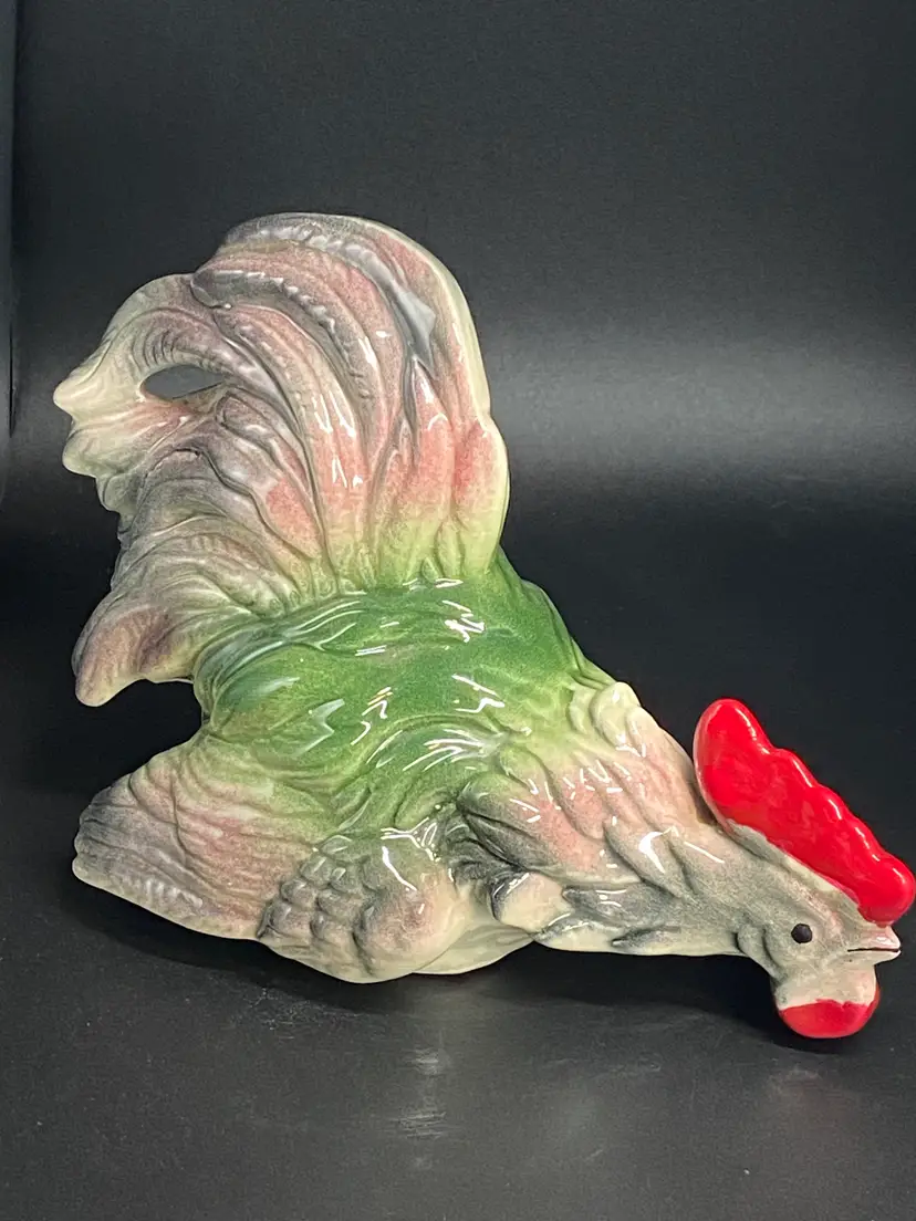 Handpainted Ceramic Rooster, 6.5" Tall, 9" Wide